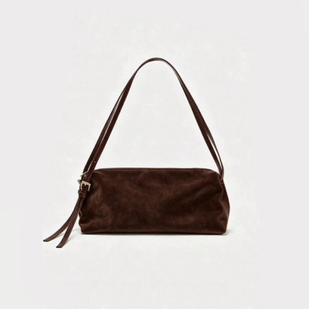 Bolsos De Hombro Cuadrados De Gamuza De Color Liso Para Mujer, Estilo Minimalista. 2