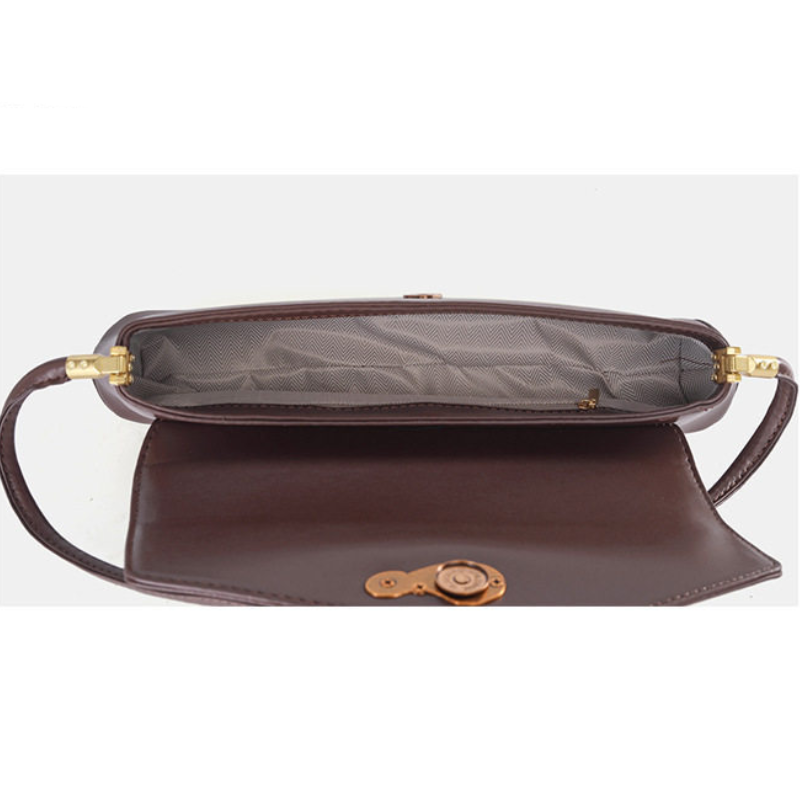 Casual Style Metal Hardware Irregular Shape Solid Color Pu Women's Underarm Shoulder Bags Picture7