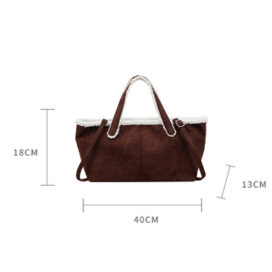 Casual Style Fluffy Solid Color Suede Women's Square Tote Bags h5 Picture12