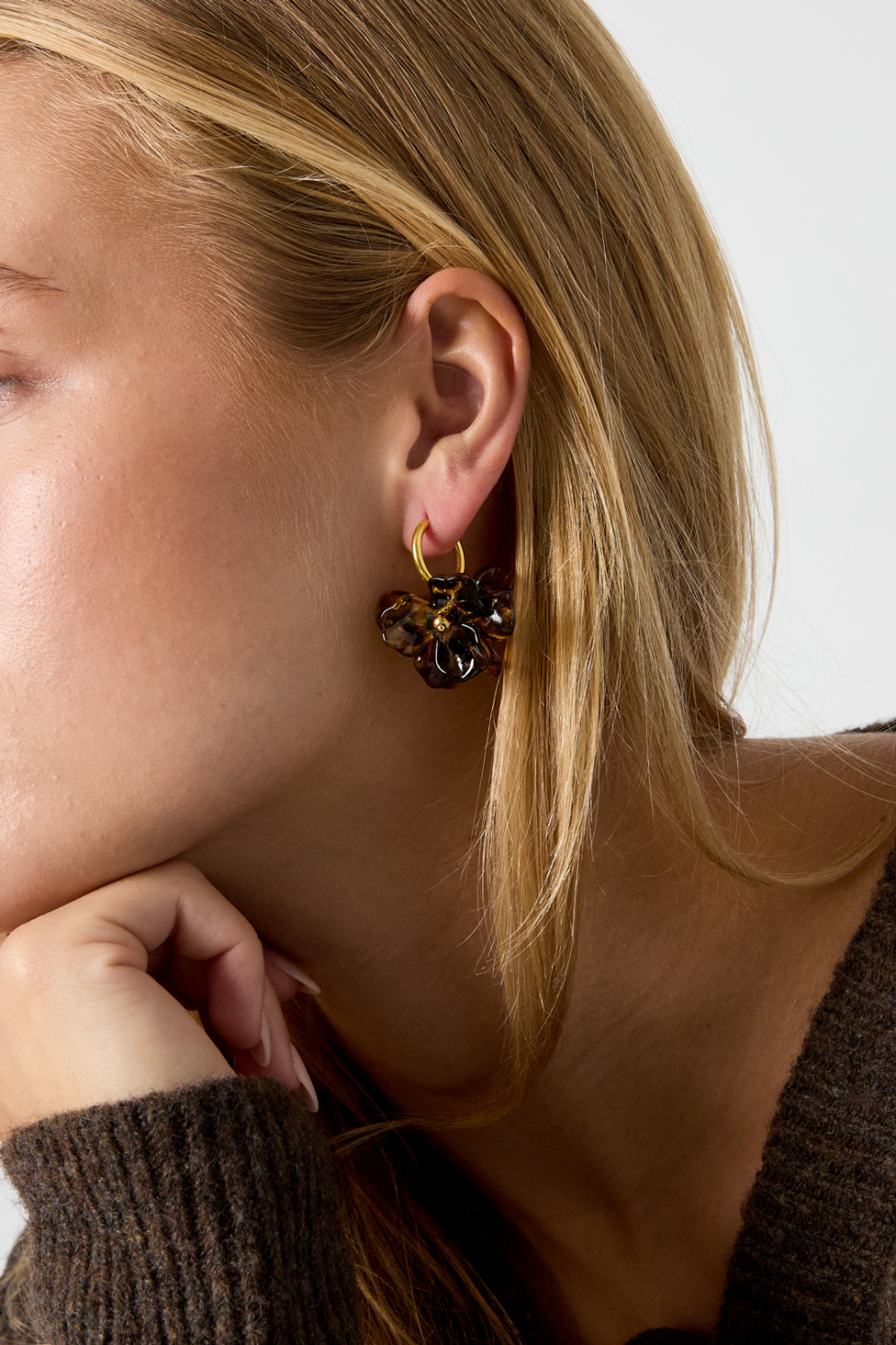 Stainless Steel Stud Earrings Flower Simple Daily Simple Series Women's Jewelry Picture2