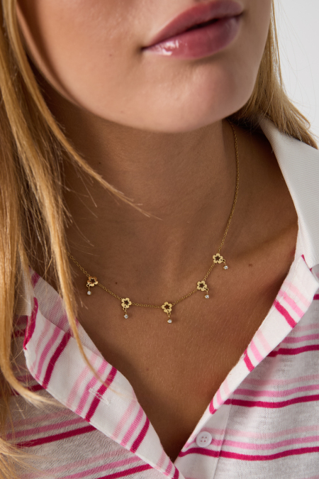 Collane Con Pendente In Acciaio Inossidabile, Modello Flower Simple, Serie Daily Simple, Gioielli Da Donna 2