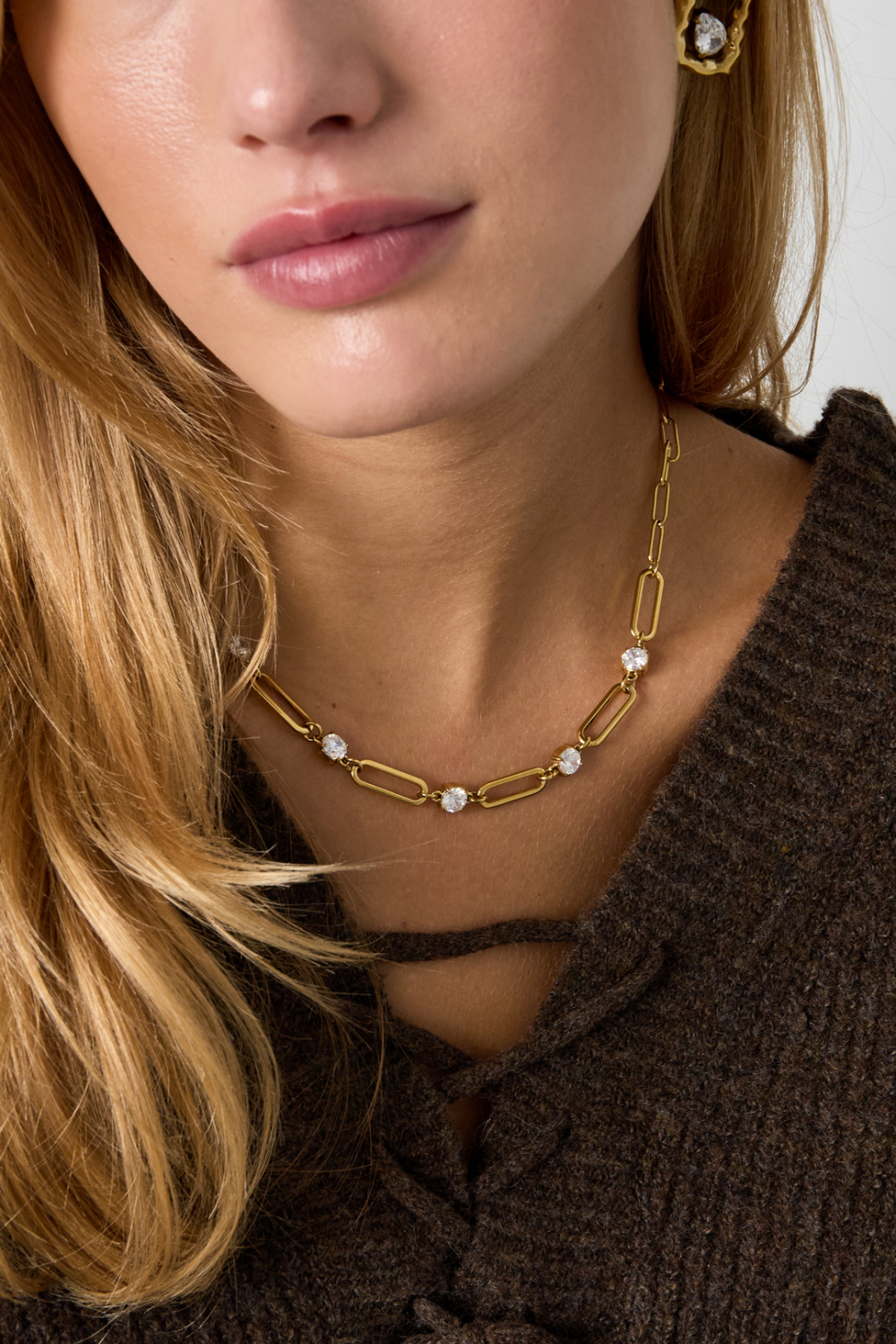 Collane Con Pendente In Acciaio Inossidabile, Modello Circle Simple, Serie Daily Simple, Gioielli Da Donna h5Immagine2