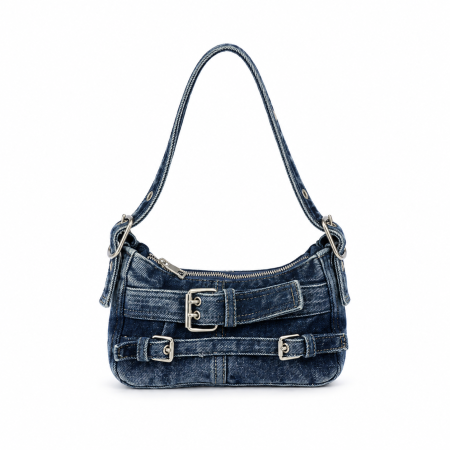 Streetwear Style Metal Hardware Solid Color Fabric Women's Underarm Shoulder Bags
