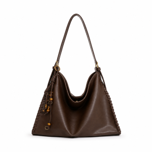 Casual Style Metal Hardware Solid Color Tassel Woven Pu Women's Square Shoulder Bags h5 