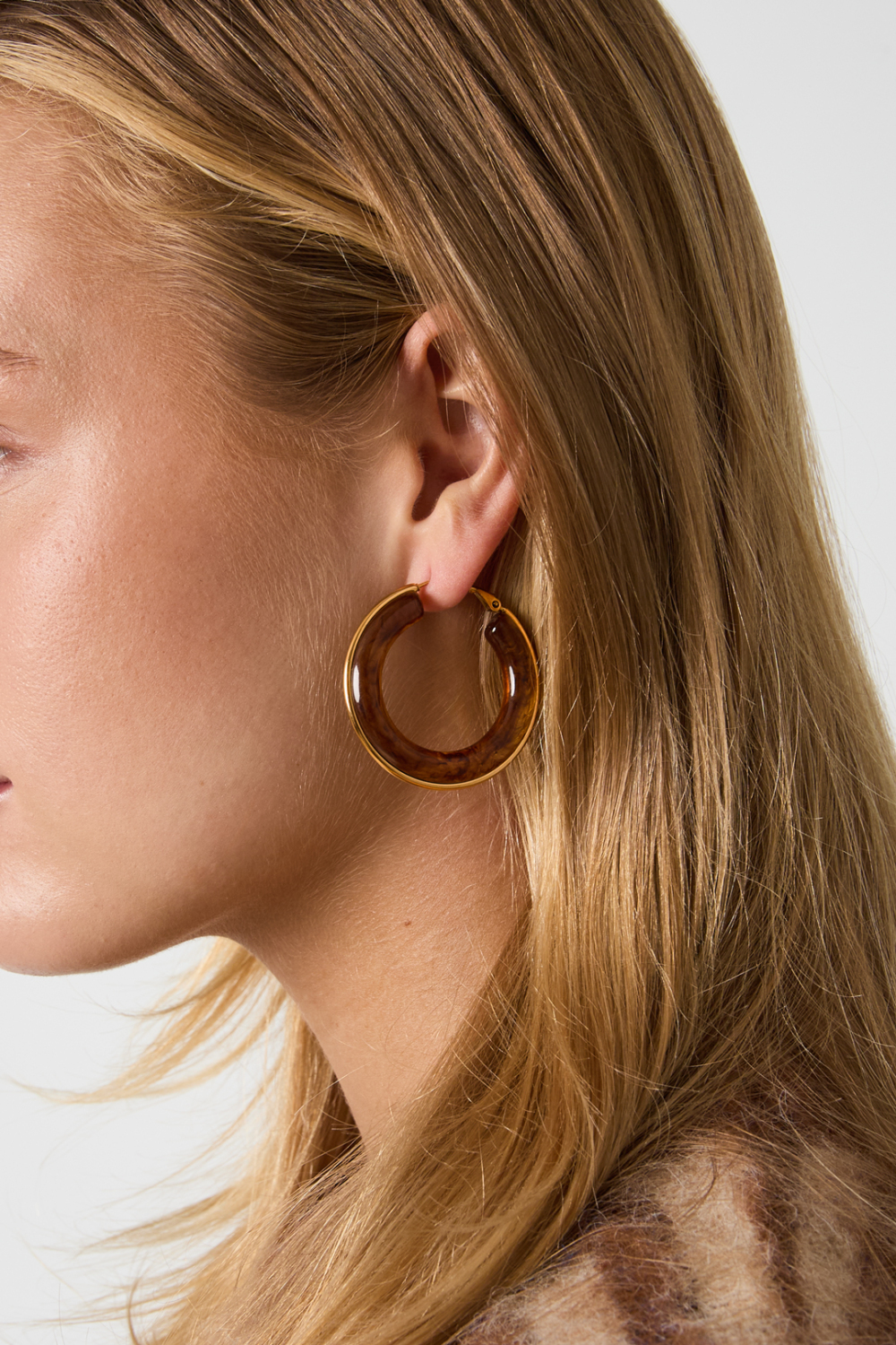 Resin Hoop Earrings Irregular Shape Simple Daily Simple Series Women's Jewelry Picture2