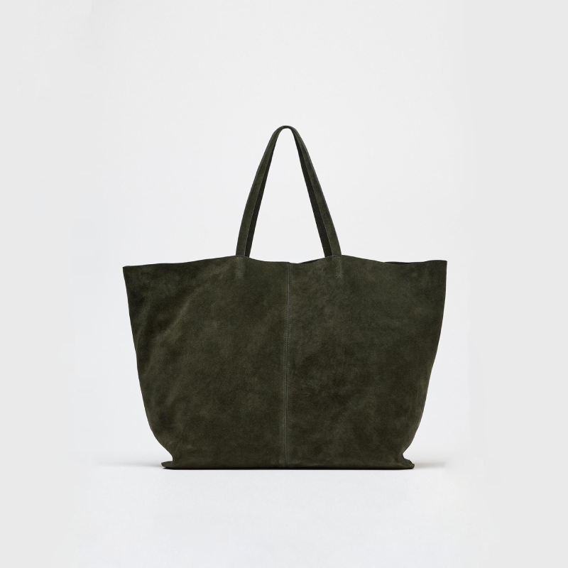 Casual Style None Solid Color Suede Women's Square Tote Bags