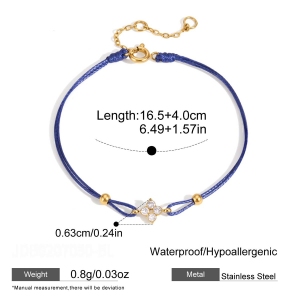 Flower Cross Stainless Steel Waterproof Gold Color Zircon Women's Braided Bracelets h5 