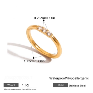 Luxurious Series Ellipse Shape Stainless Steel Waterproof Gold Color Zircon Women's Gemstone Rings h5