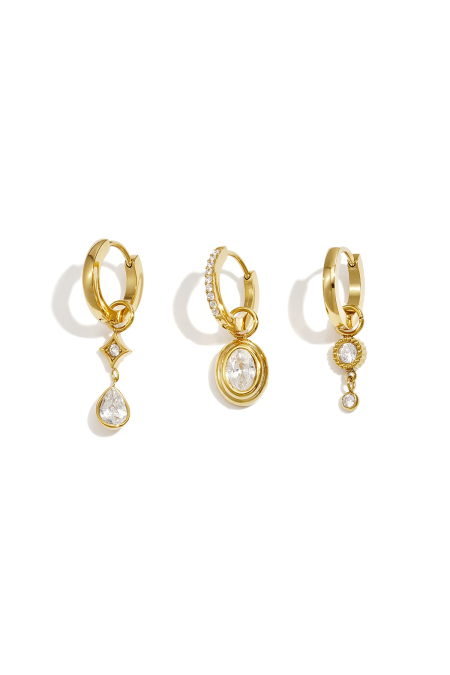 Edelstahl-Ohrring-Sets, Tropfenform, Schlichte Alltags-Serie, Damenschmuck