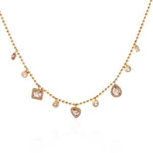 Heart Stainless Steel Waterproof Gold Color Zircon Women's Pendant Necklaces h5