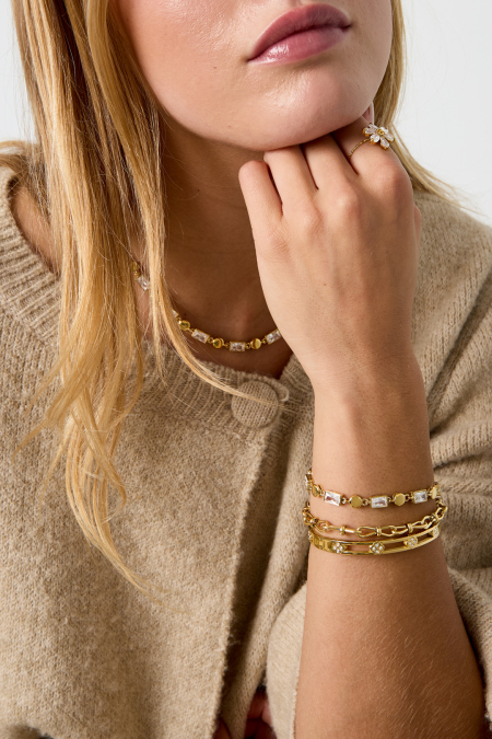 Braccialetti Con Ciondoli In Acciaio Inossidabile, Forma Geometrica, Semplici, Per Tutti I Giorni, Serie Simple, Gioielli Da Donna 2