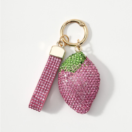 Luxurious Series Cute Fruit Solid Color Alloy Rhinestone Keychain