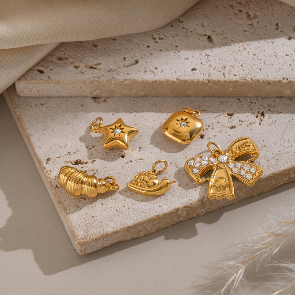 Stainless Steel Waterproof Gold Color Diy Pendants Picture4