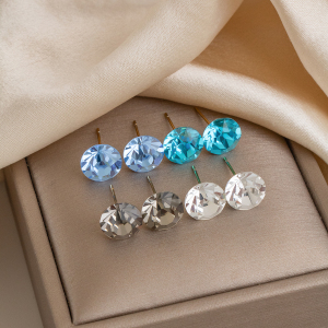 Stainless Steel Waterproof Crystal Women's Stud Earrings h5 Picture5