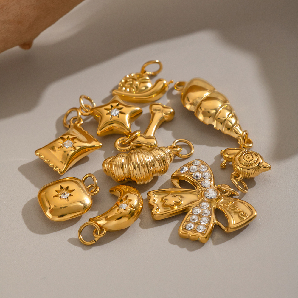Stainless Steel Waterproof Gold Color Diy Pendants Picture3