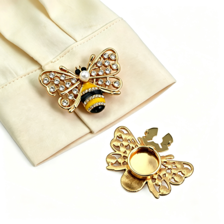 Luxurious Series Cute Animal Metal Rhinestone Cufflinks