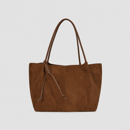 Minimalist Style Solid Color Suede Women's Tote Bag