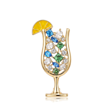 Luxurious Series Daily Mixed Color Food Metal Rhinestone Brooches