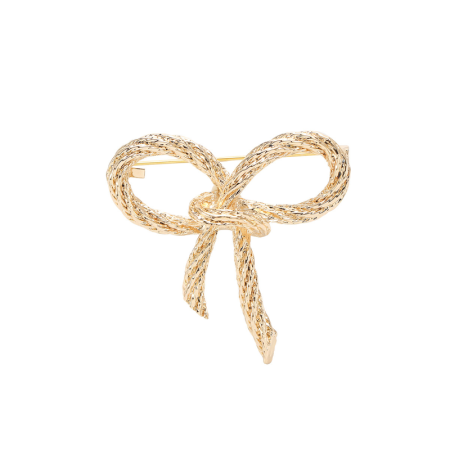 Simple Series Daily Bow Knot Solid Color Metal Brooches