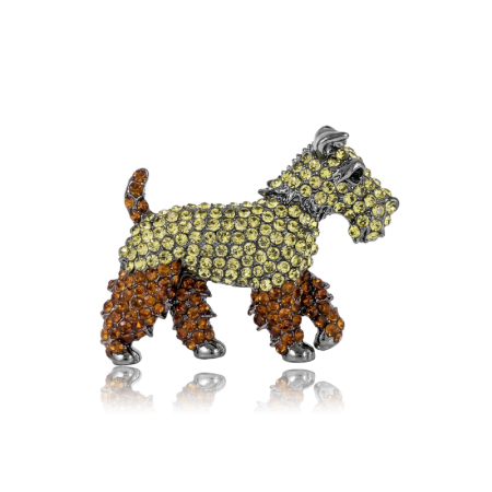 Luxurious Series Cute Animal Puppy Mixed Color Metal Rhinestone Brooches