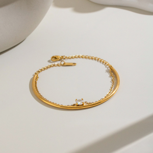 Stainless Steel Waterproof Gold Color Women's Chain Bracelets h5 Picture4