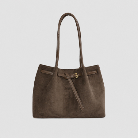 Old Money Style Solid Color Suede Women's Tote Bag