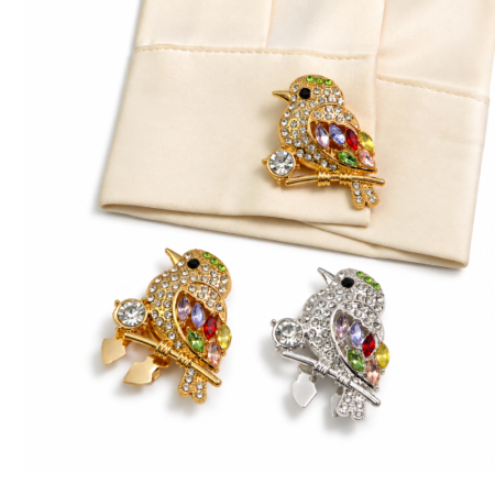 Luxe Serie Retro Dieren Manchetknopen Met Effen Kleuren, Vogels, Metaal En Strass Steentjes