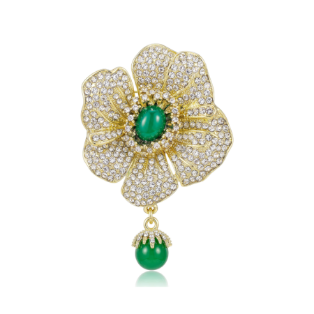 Luxurious Series Classic Flower Metal Rhinestone Brooches