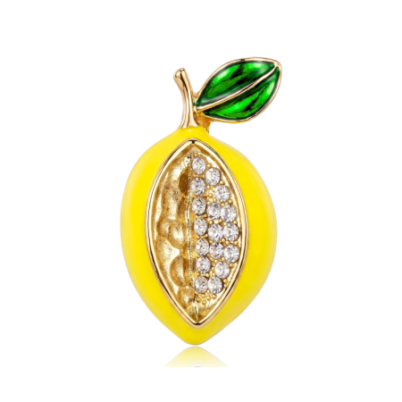 Simple Series Daily Fruit Metal Rhinestone Brooches