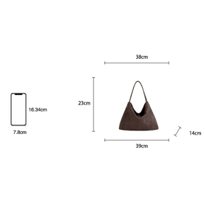 Minimalist Style Woven Solid Color Suede Women's Shoulder Bags h5 Picture7