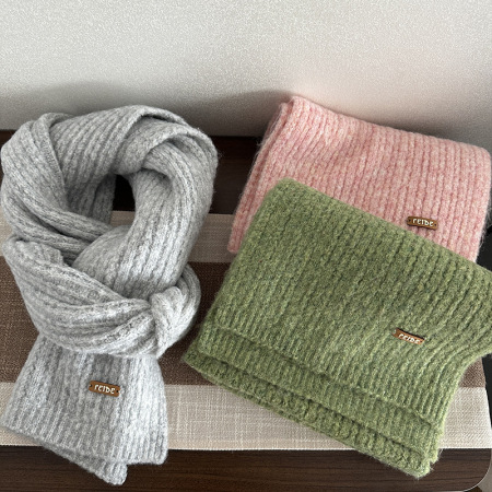 Simple Series Daily Solid Color Wool Polyester Blend Winter Scarves 2