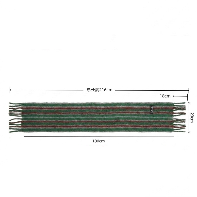 Simple Series Casual Stripe Tassel Mixed Color Wool Winter Scarves Picture4