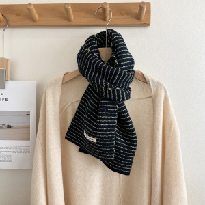 Simple Series Daily Stripe Mixed Color Polyester Winter Scarves h5 Picture3