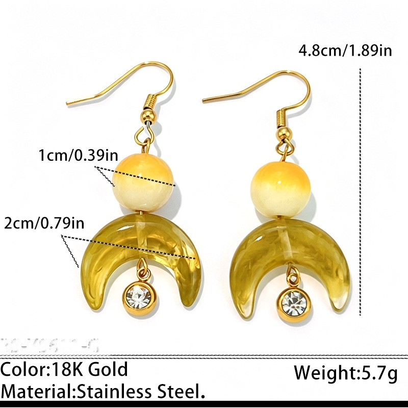 Romantic Series Diy Irregular Shape Stainless Steel Waterproof Gold Color Dangle Earrings