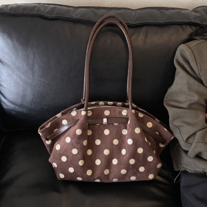 Parisian Chic Style Polka Dots Imitation Suede Women's Tote Bag h5 Picture3