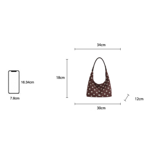 Parisian Chic Style Polka Dots Imitation Suede Women's Shoulder Bags h5 Picture7