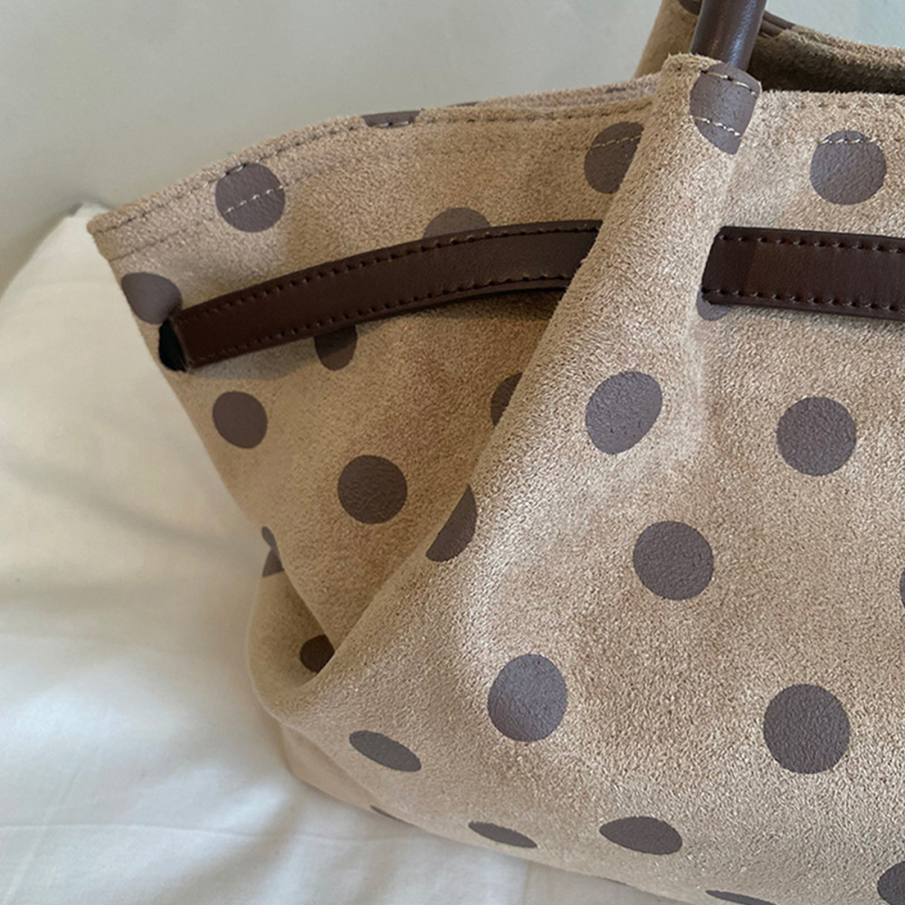 Parisian Chic Style Polka Dots Imitation Suede Women's Tote Bag h5Picture5
