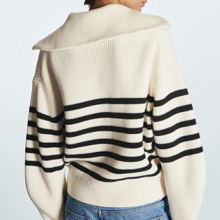 Casual Stripes Straight Acrylic Knitted Jumper h5Picture5
