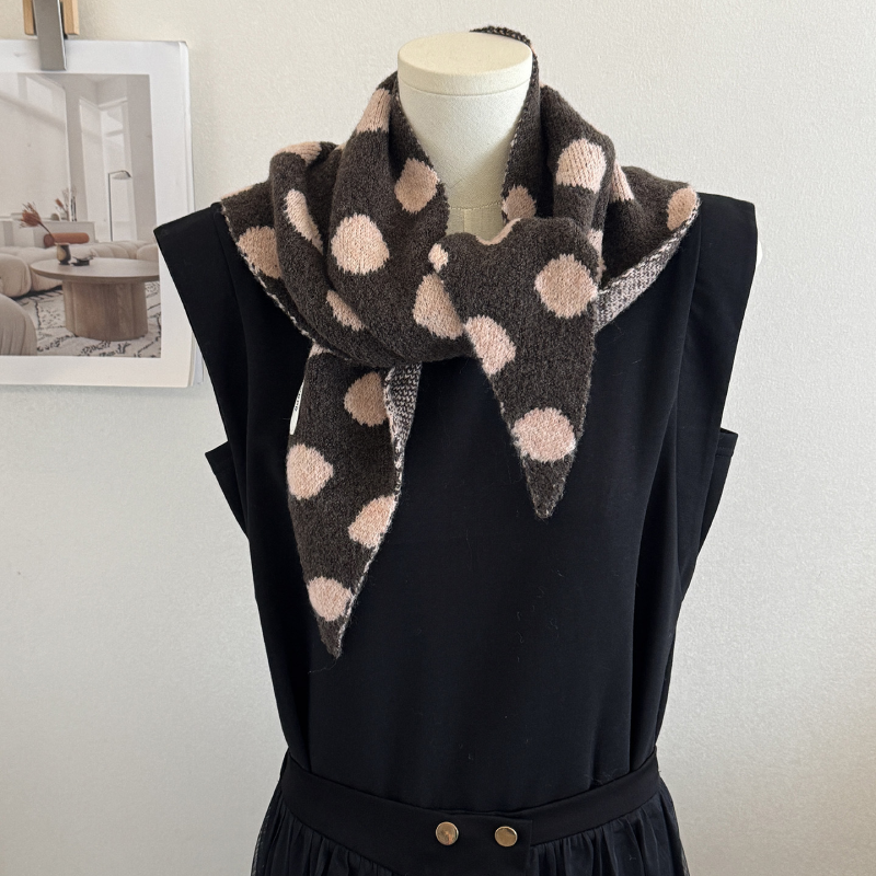 Simple Series Daily Polka Dots Mixed Color Polyester Triangular Scarves h5Picture3