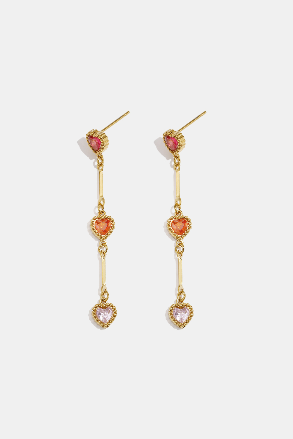 Stainless Steel Dangle Earrings Heart Elegant Office Simple Series Women's Jewelry 