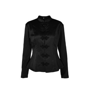 Retro Solid Color Button Slim Fit  Long Sleeve Tops h5 