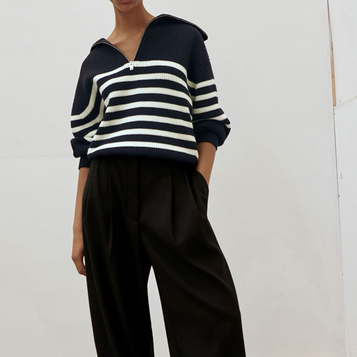 Casual Stripes Straight Acrylic Knitted Jumper h5Picture2