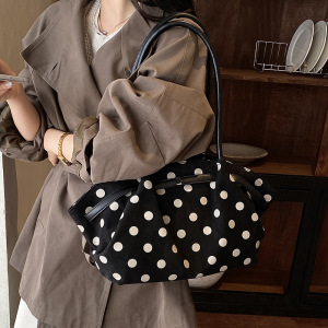 Parisian Chic Style Polka Dots Imitation Suede Women's Tote Bag h5 Picture4