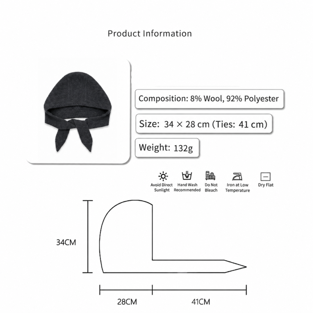 Simple Series Daily Solid Color Wool Polyester Blend Earflap Hat Picture4