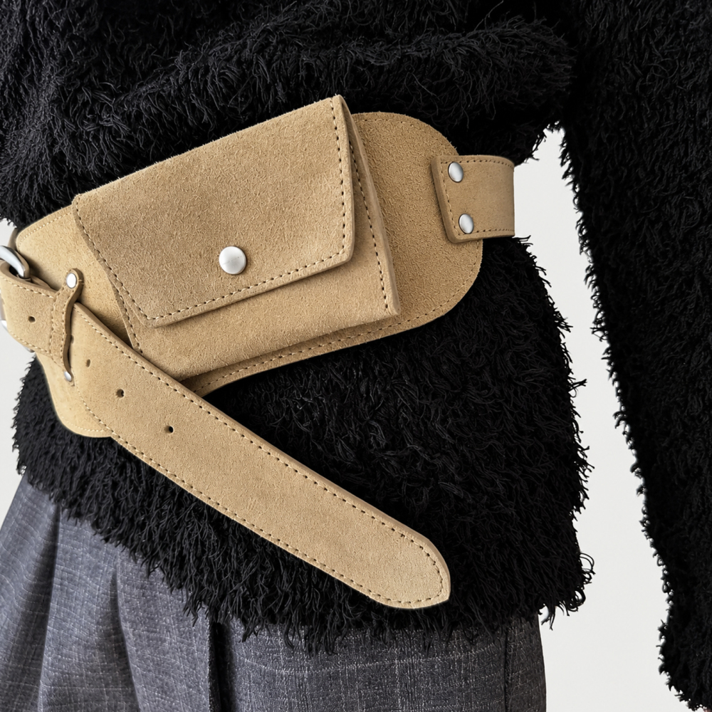 Solid Color Suede Crossbody Bag Picture2