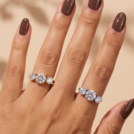 Luxurious Series Simple Circle Stainless Steel Waterproof Gold Color Zircon Women's Gemstone Rings 2