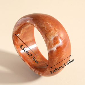 Simple Series Retro Irregular Shape Gradient Color Resin Women's Bangles h5