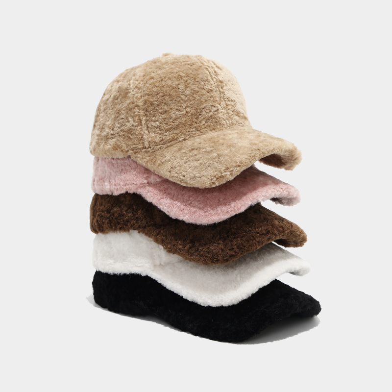 Simple Series Daily Solid Color Imitation Fur Baseball Cap h5Picture2