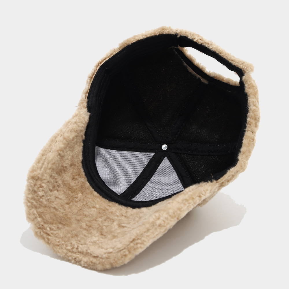 Simple Series Daily Solid Color Imitation Fur Baseball Cap h5Picture5