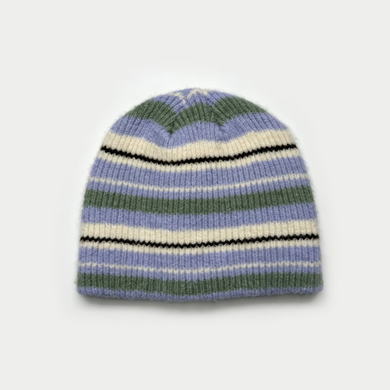 Simple Series Casual Stripe Mixed Color Wool Polyester Blend Beanie Picture2